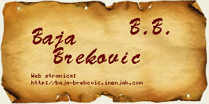 Baja Breković vizit kartica